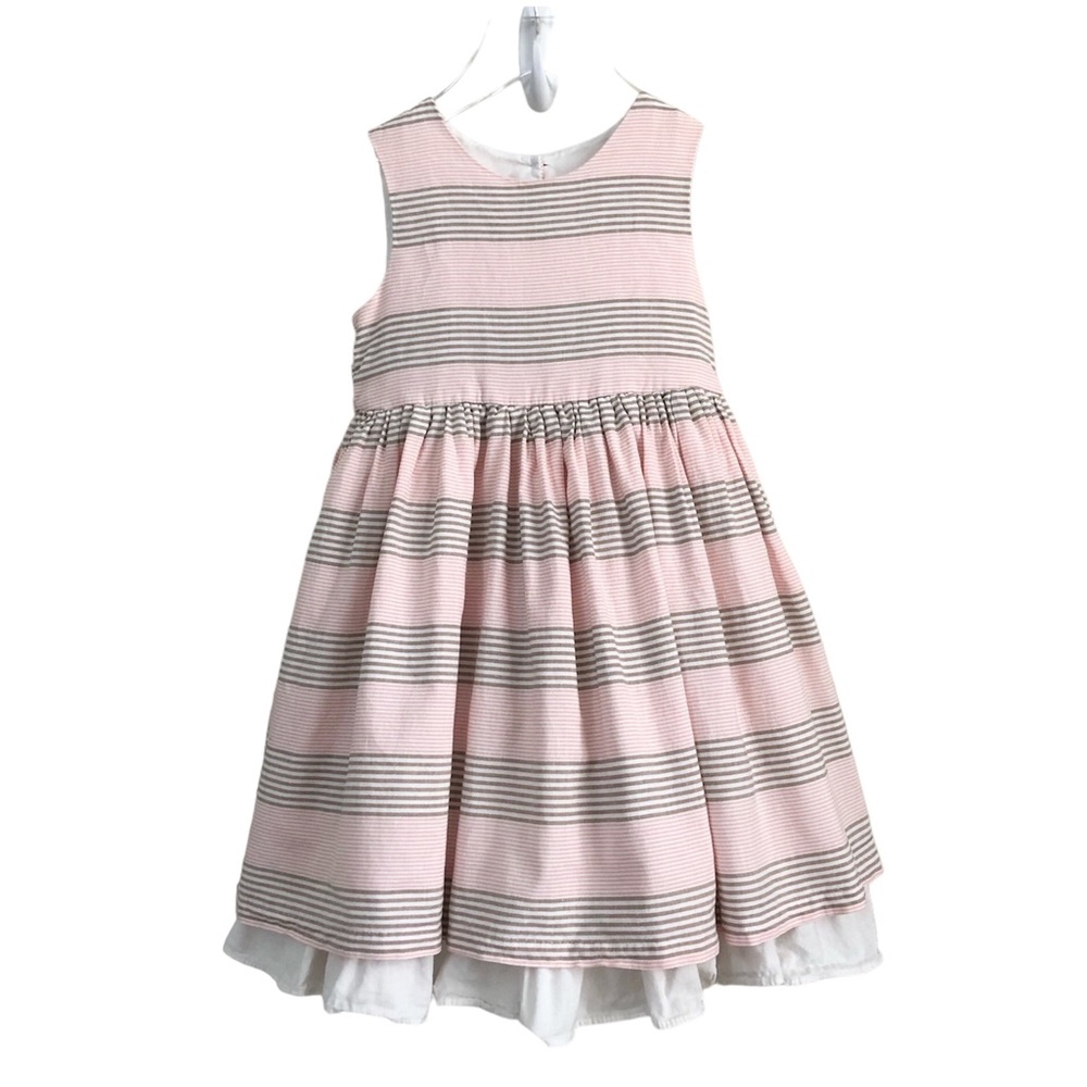 Pippa & Julie | Pink Brown Stripe Sleeveless Dress Size 5